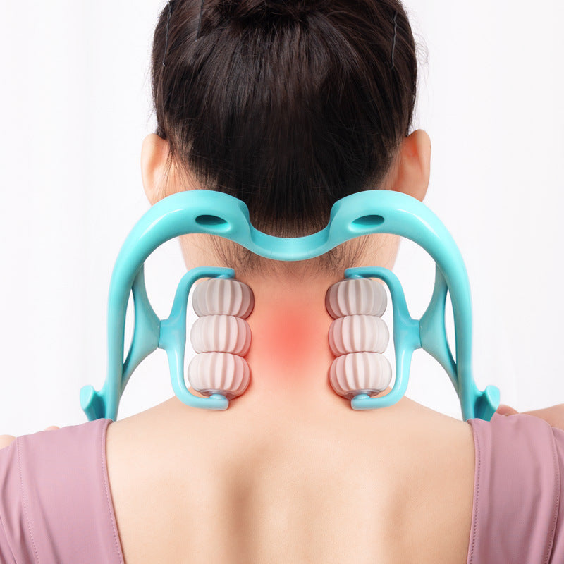 Swan-Style Six-Roller Neck & Body Massage Tool