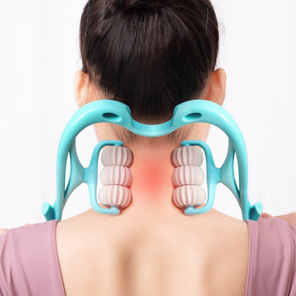 Swan-Style Six-Roller Neck & Body Massage Tool