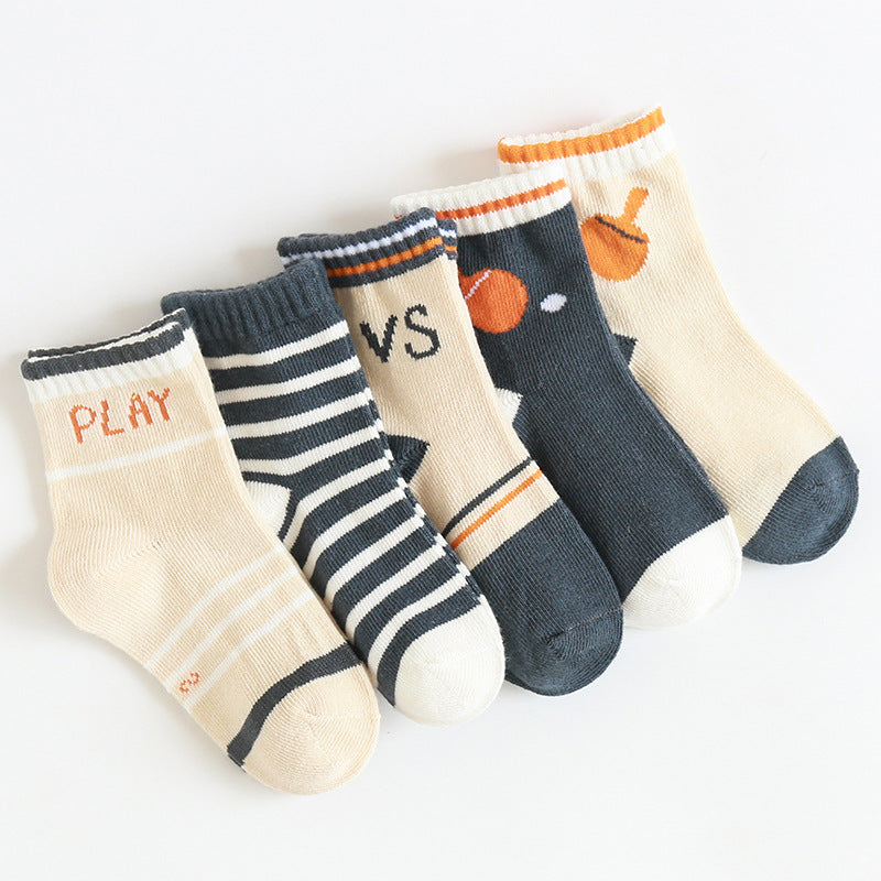 Playful Jacquard Kids Mid-Crew Socks