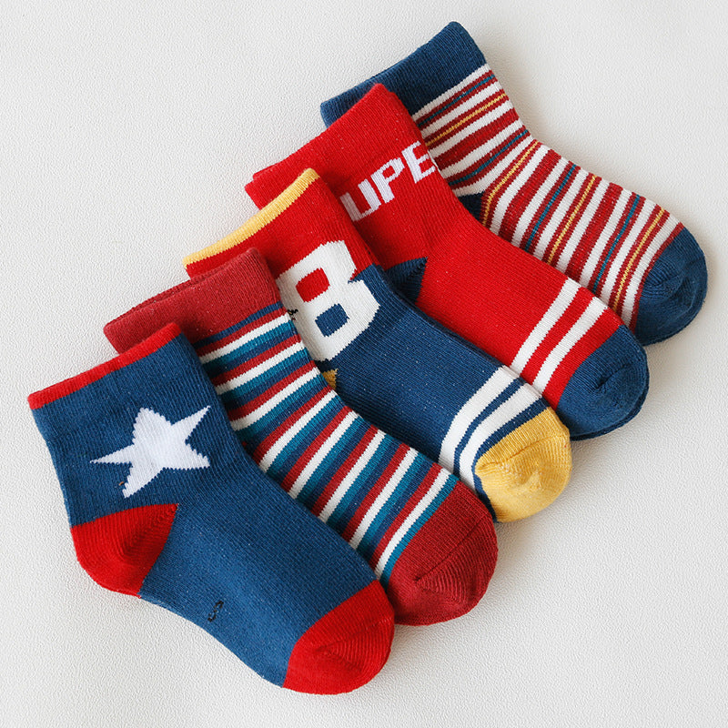 Playful Jacquard Kids Mid-Crew Socks