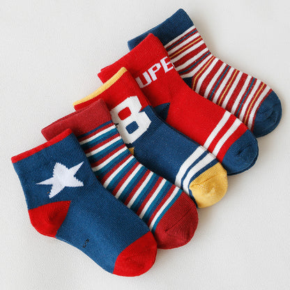 Playful Jacquard Kids Mid-Crew Socks