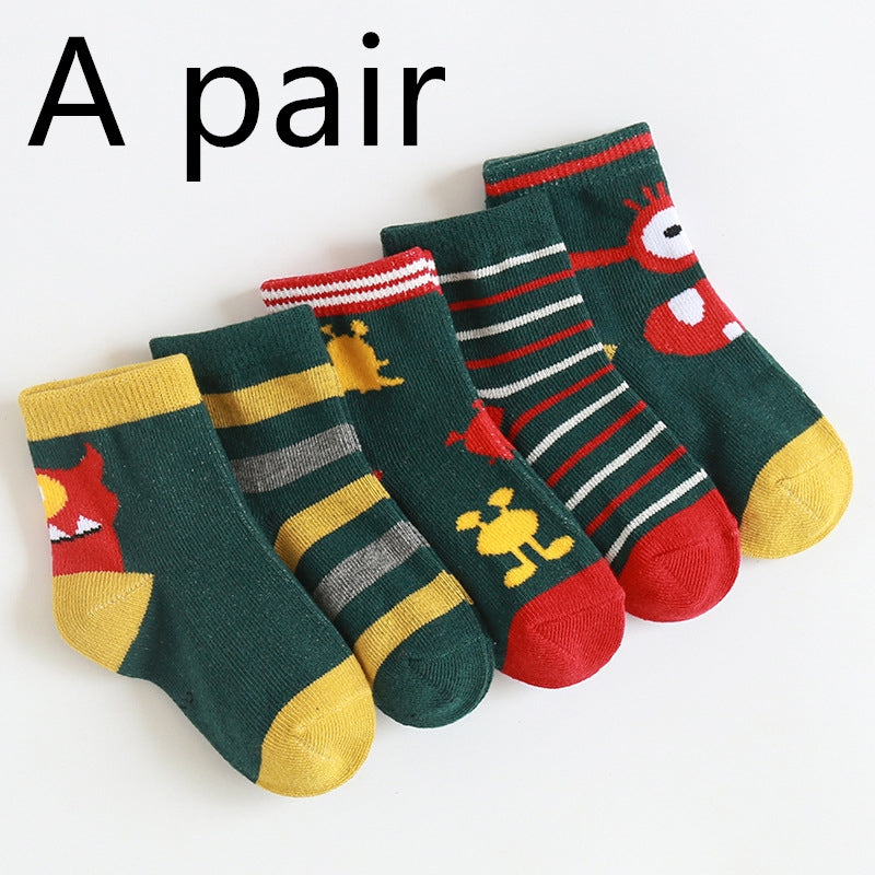 Playful Jacquard Kids Mid-Crew Socks
