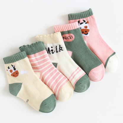 Playful Jacquard Kids Mid-Crew Socks