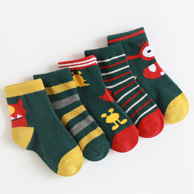Playful Jacquard Kids Mid-Crew Socks