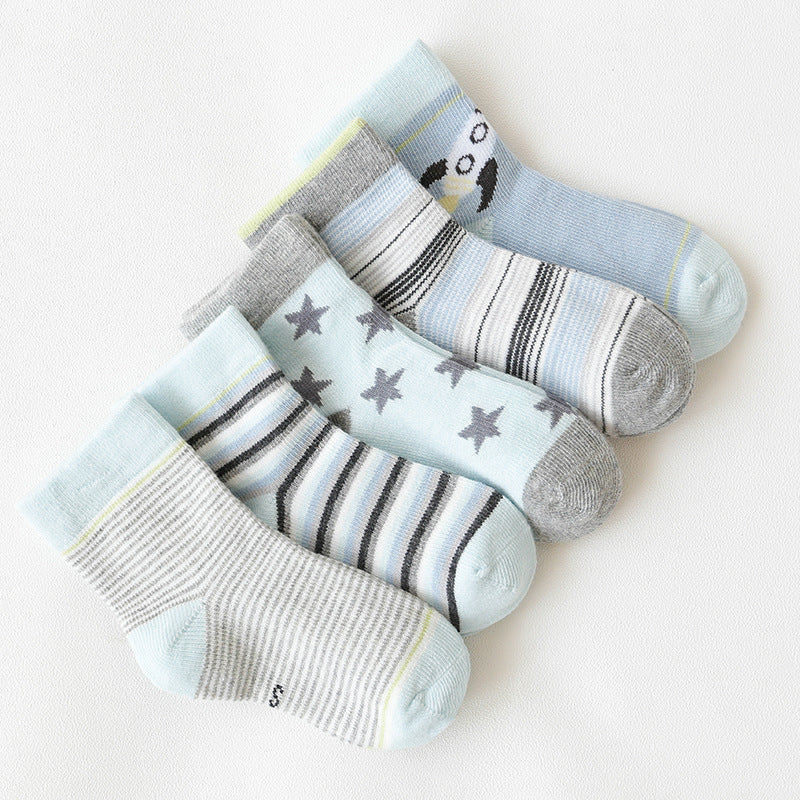 Playful Jacquard Kids Mid-Crew Socks