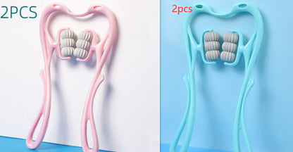 Swan-Style Six-Roller Neck & Body Massage Tool