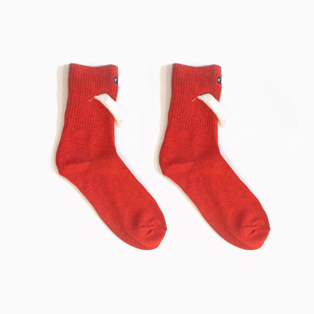 Matching Hand-Hold Mid-Calf Socks