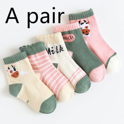 Playful Jacquard Kids Mid-Crew Socks