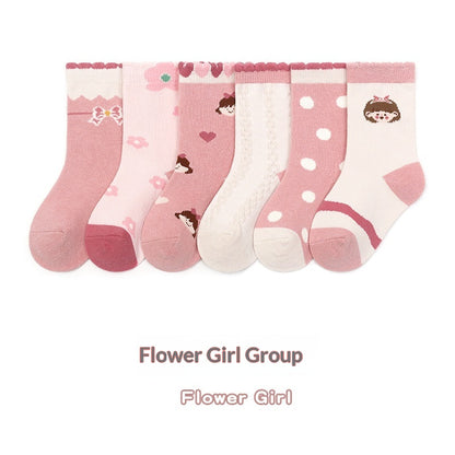 Playful Jacquard Kids Mid-Crew Socks