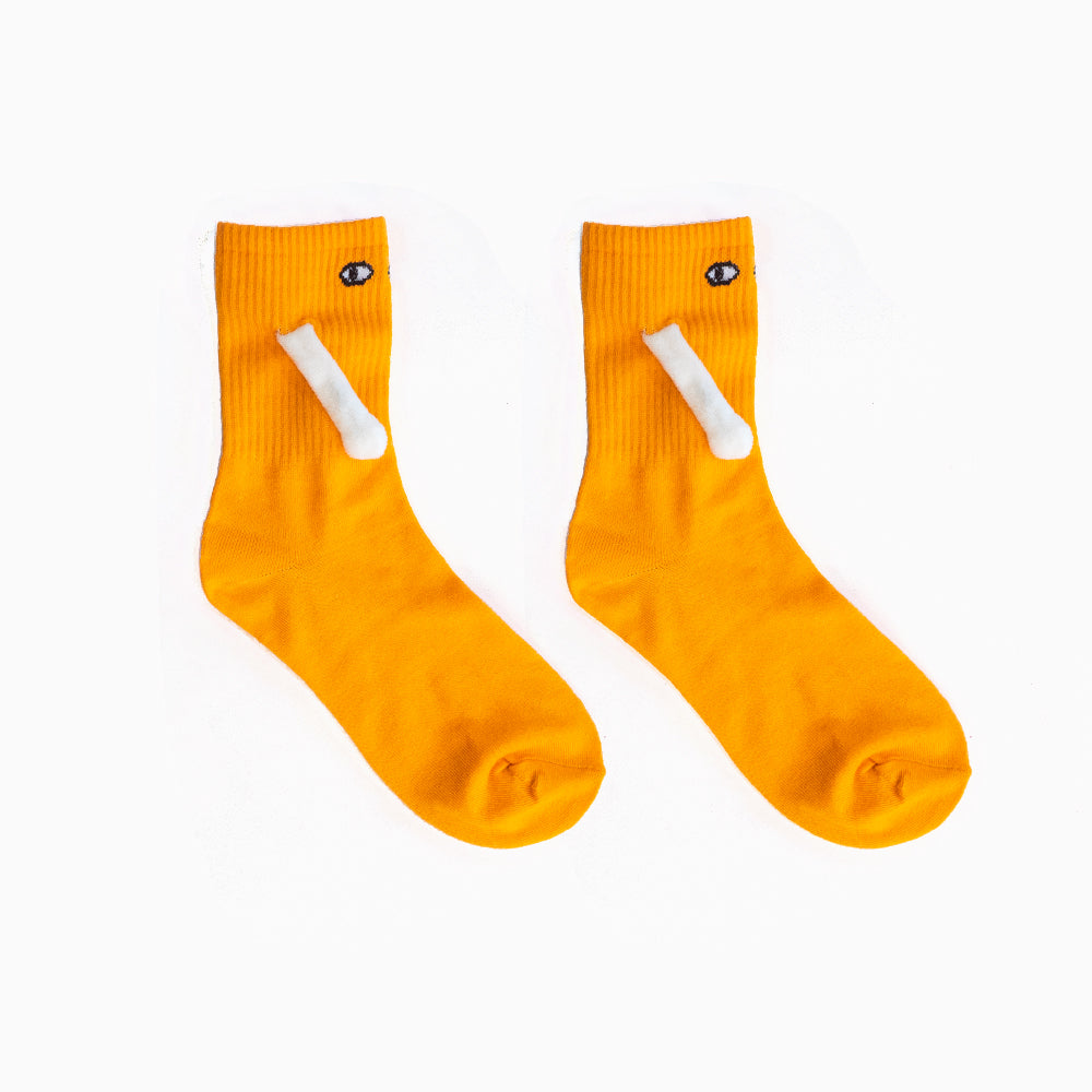 Matching Hand-Hold Mid-Calf Socks