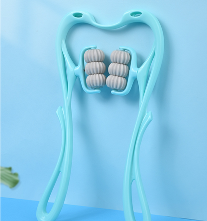 Swan-Style Six-Roller Neck & Body Massage Tool