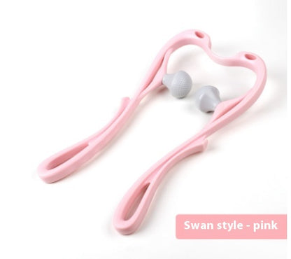 Swan-Style Six-Roller Neck & Body Massage Tool